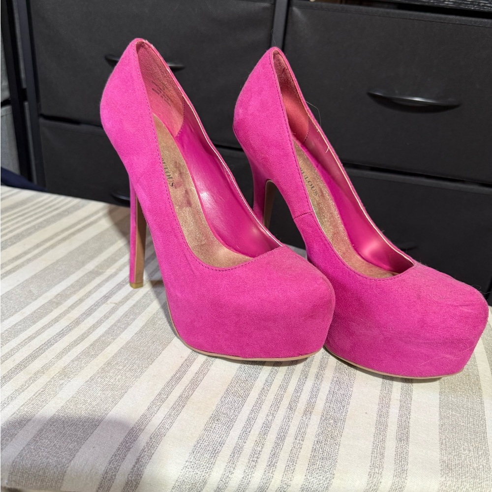 JustFab Vibrant Pink Platform Heels
